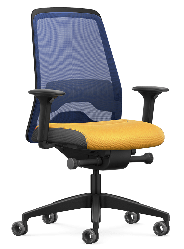 Interstuhl EVERY ACTIVE #05 | Blau-Orange | aktiver Sitzen im Homeoffice | ergonomischer Bürostuhl