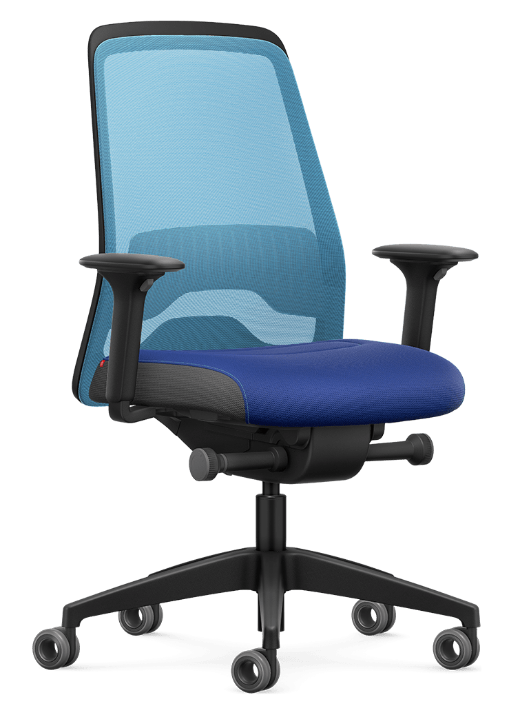Interstuhl EVERY ACTIVE #06 | Blau | aktiver Sitzen im Homeoffice | ergonomischer Bürostuhl