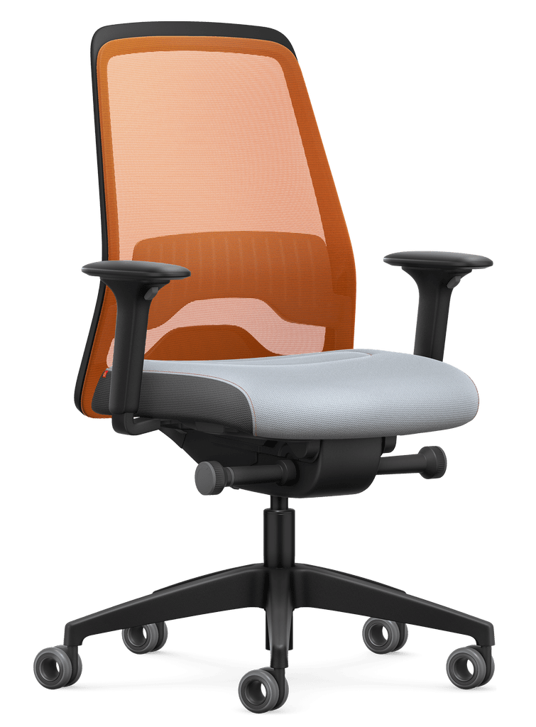Interstuhl EVERY ACTIVE #09 | Orange-Grau | aktiver Sitzen im Homeoffice | ergonomischer Bürostuhl