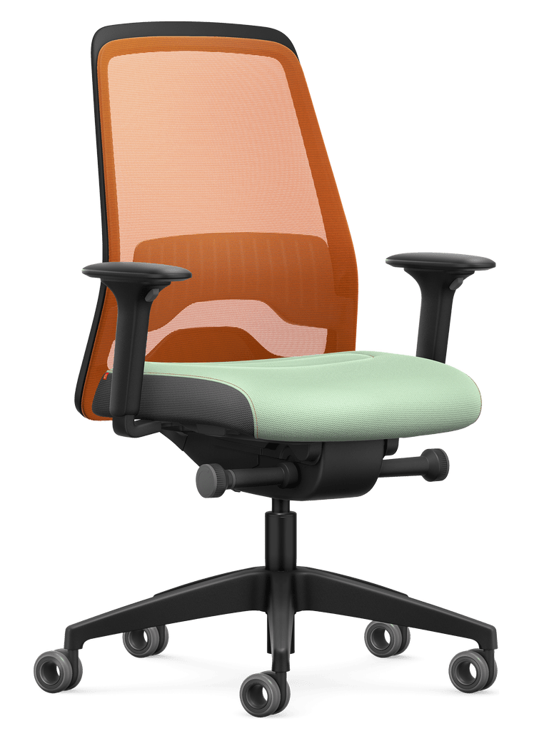 Interstuhl EVERY ACTIVE #11 | Orange-Grün | aktiver Sitzen im Homeoffice | ergonomischer Bürostuhl