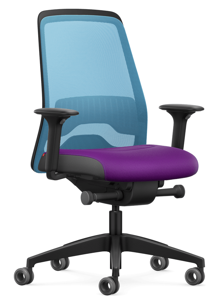Interstuhl EVERY ACTIVE #12 | Blau-Lila | aktiver Sitzen im Homeoffice | ergonomischer Bürostuhl
