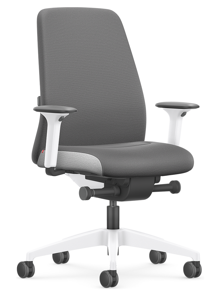 EVERY INTERIOR #09 | Grau-Weiß | bequem und ergonomisch | Bürostuhl | Synchronmechanik